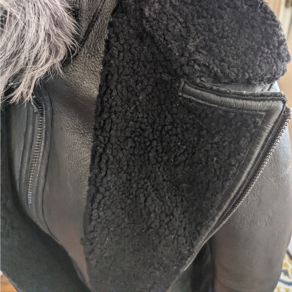 Intuition Paris shearling double zip hooded coat - Picture 6 of 9